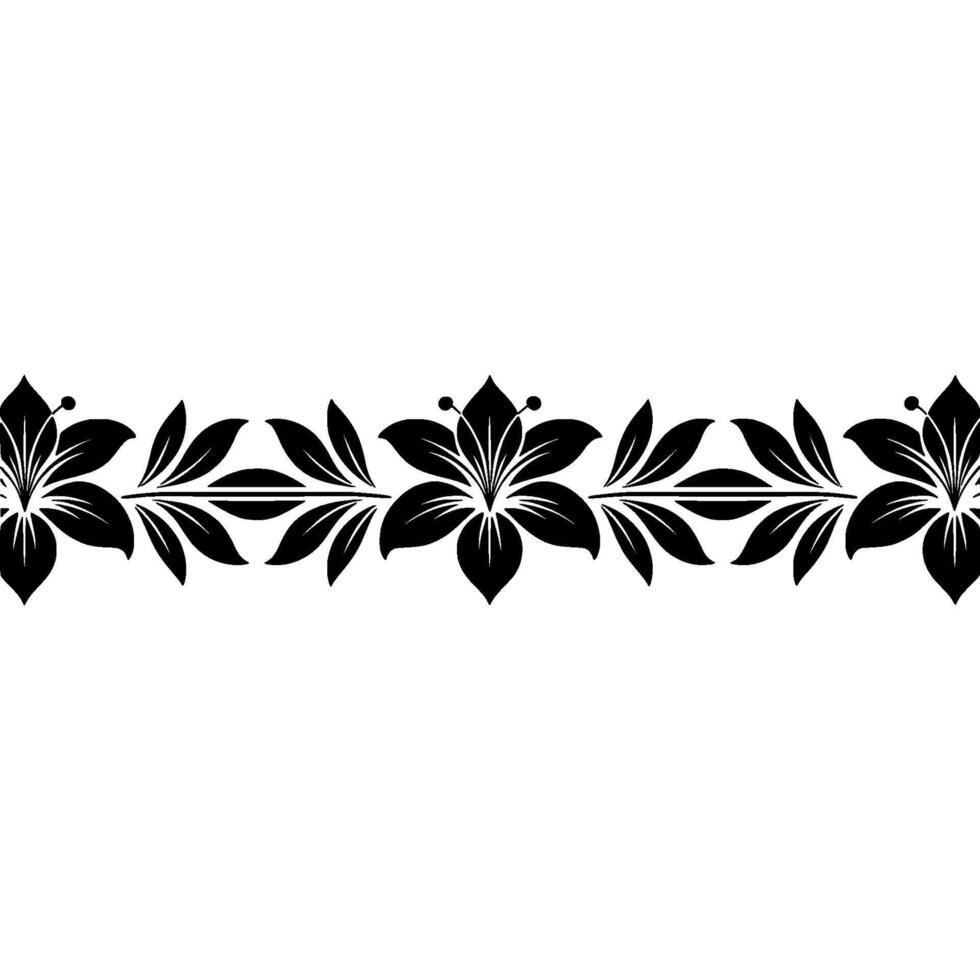 Black and White Floral Border, Simple, Elegant, and Modern vector