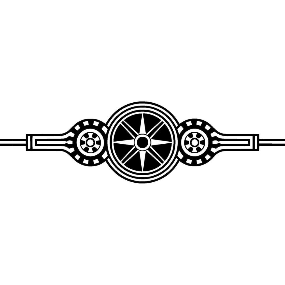 Geometric Black and White Ornament Element on White Background vector