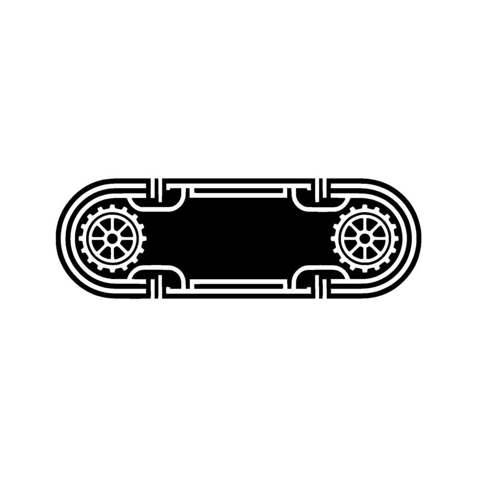 Steampunk Gear Frame Black White Mechanical vector