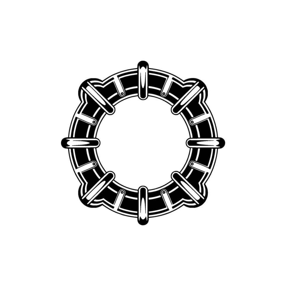 Abstract Industrial Ring, Black and White, Minimalist vector