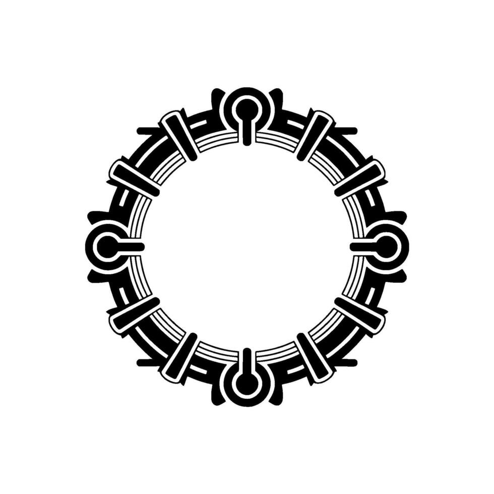 Geometric Black Circle Frame, Minimalist Art Deco vector