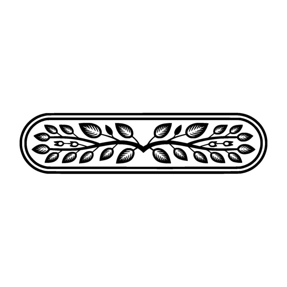 Elegant Botanical Border Black White, Floral, Decorative Element vector