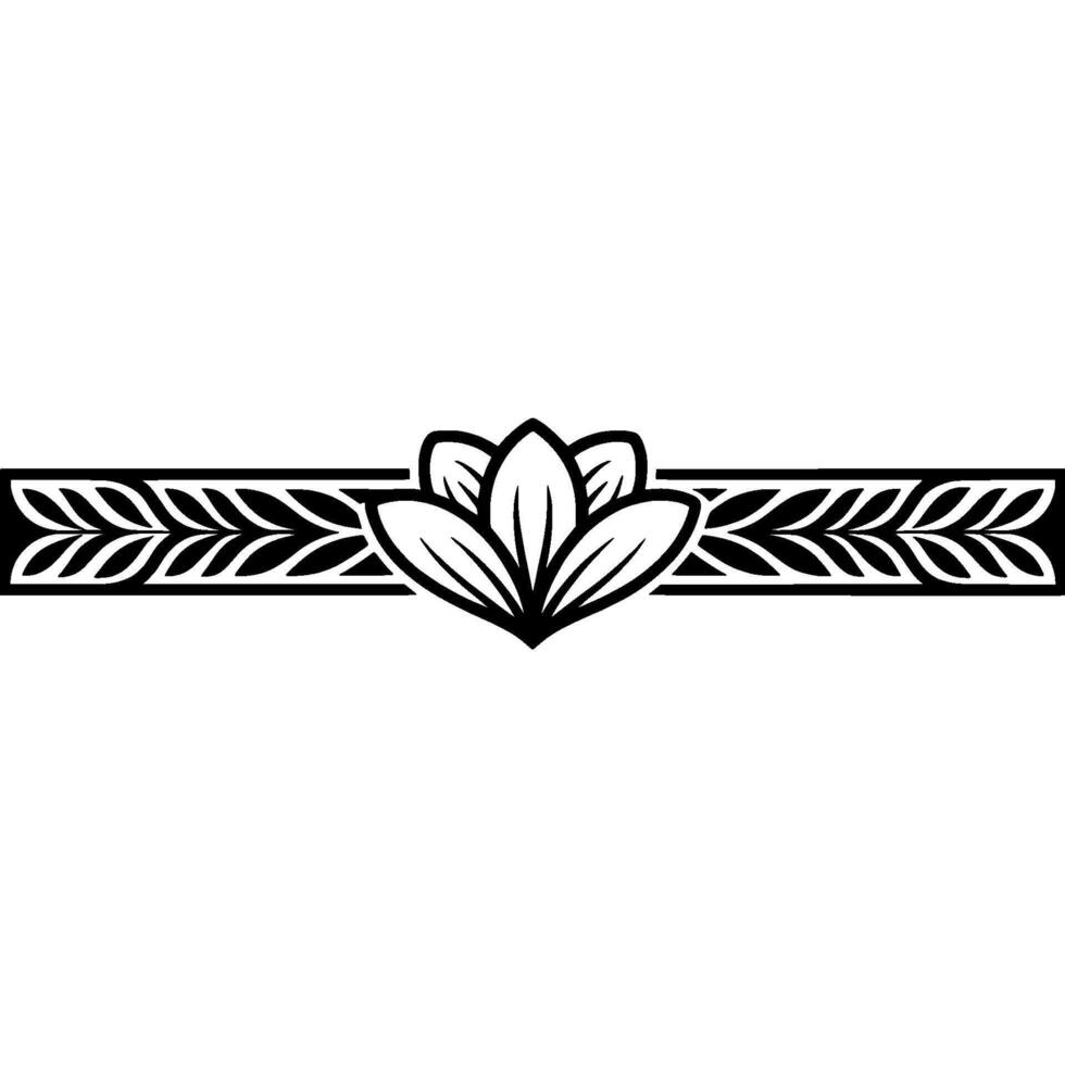 Minimalist Floral Border in Black White, Modern Elegance vector