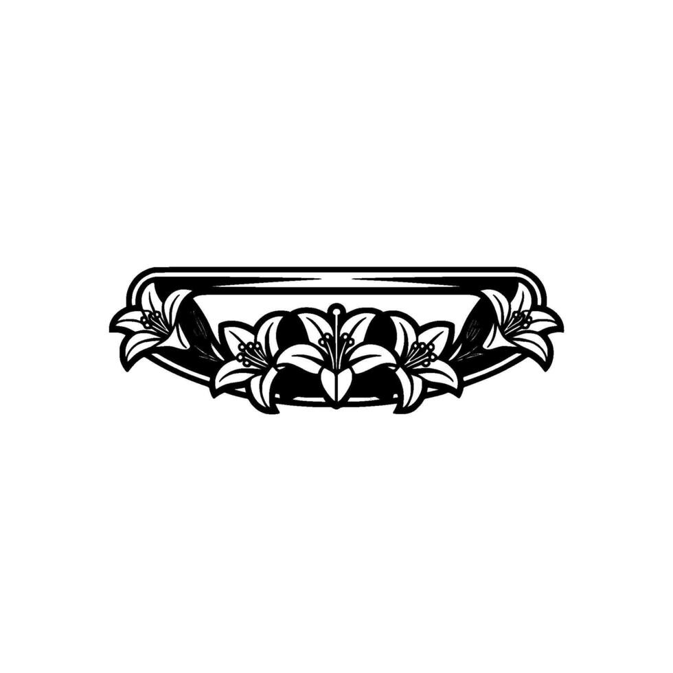 Elegant Lily Frame Illustration, Decorative Element vector