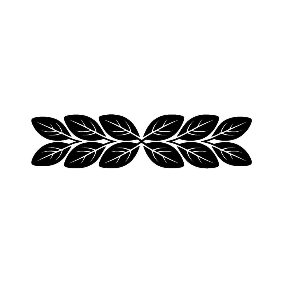 Minimalist Leaf Element Black White, Decorative Border vector