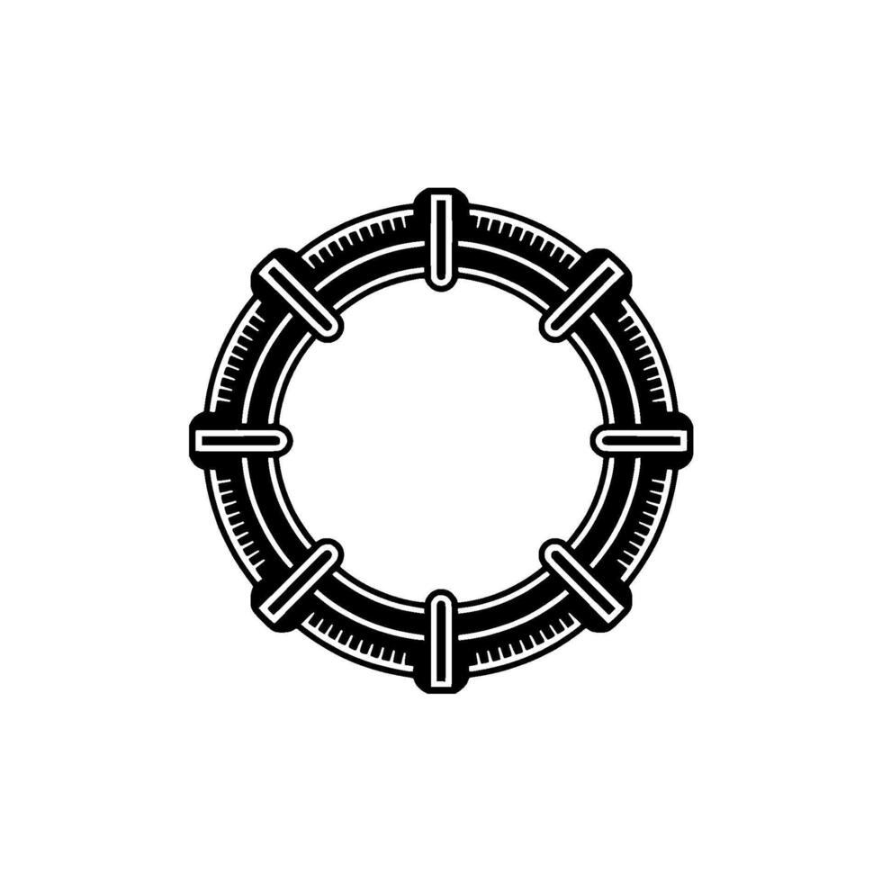 Minimalist Mechanical Ring on White vector