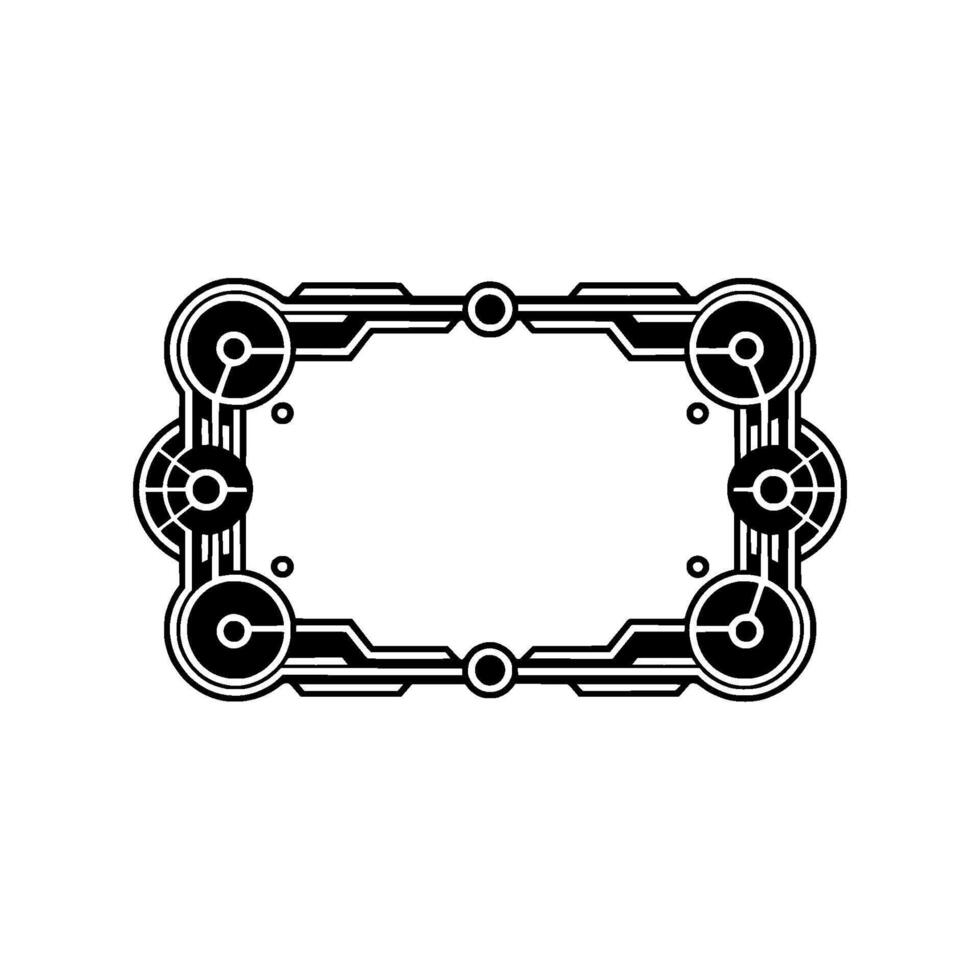 Art Deco Frame, Geometric, Black White, Minimalist vector