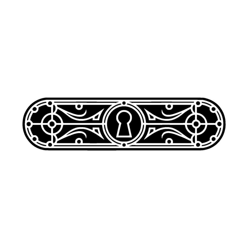 Elegant Keyhole Border Art Deco Black White Ornament vector