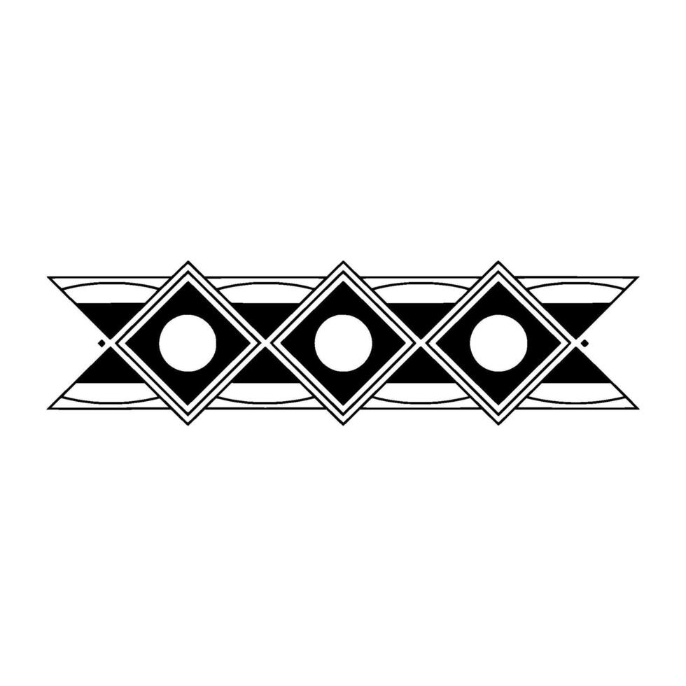Geometric Art Deco Border, Black White Ornament, Clean Lines vector