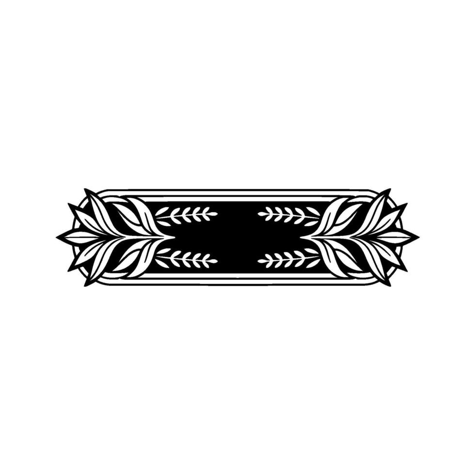 Elegant Black White Floral Frame Decorative Element vector