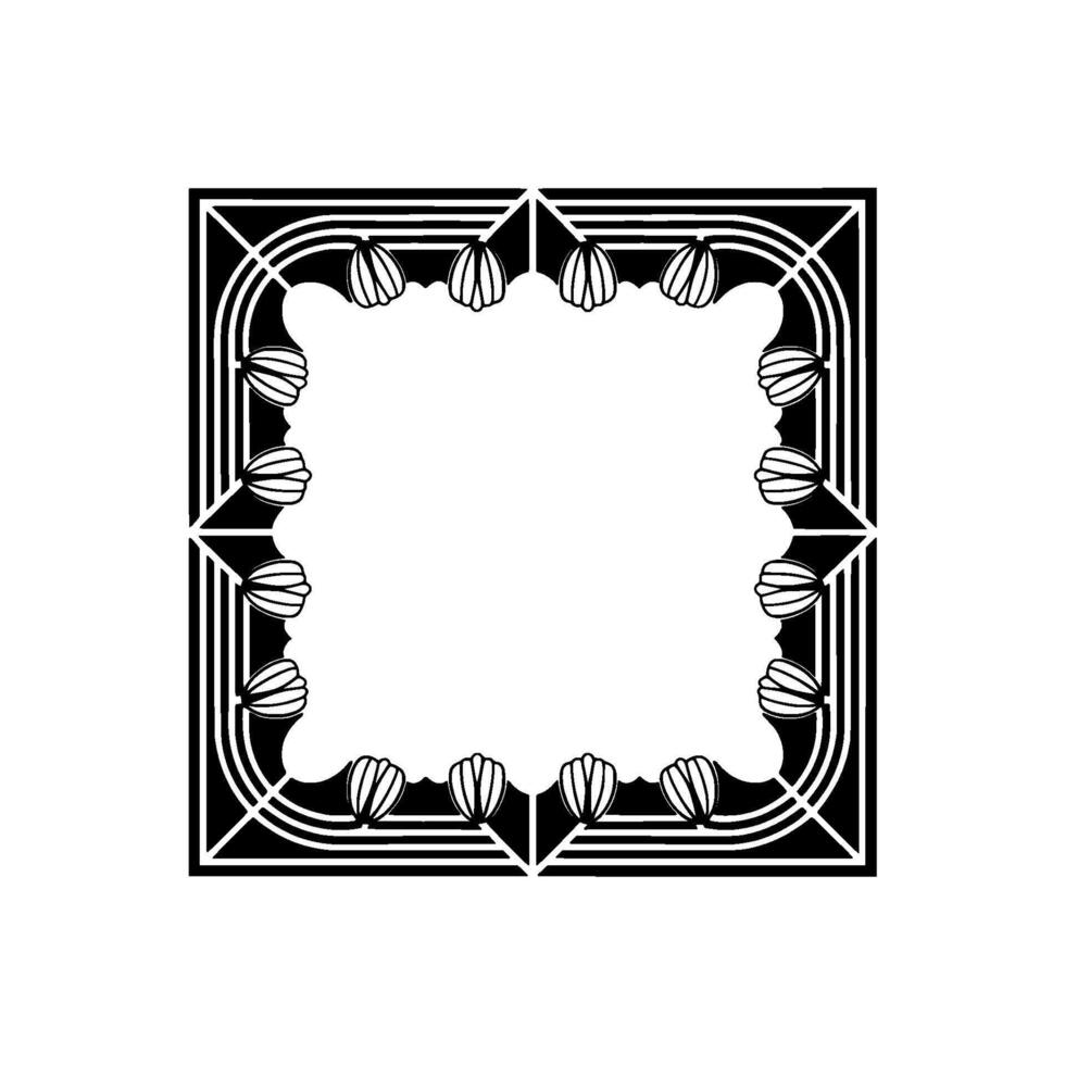 Art Deco Frame Elegant Black White Border for Invitations and Designs vector