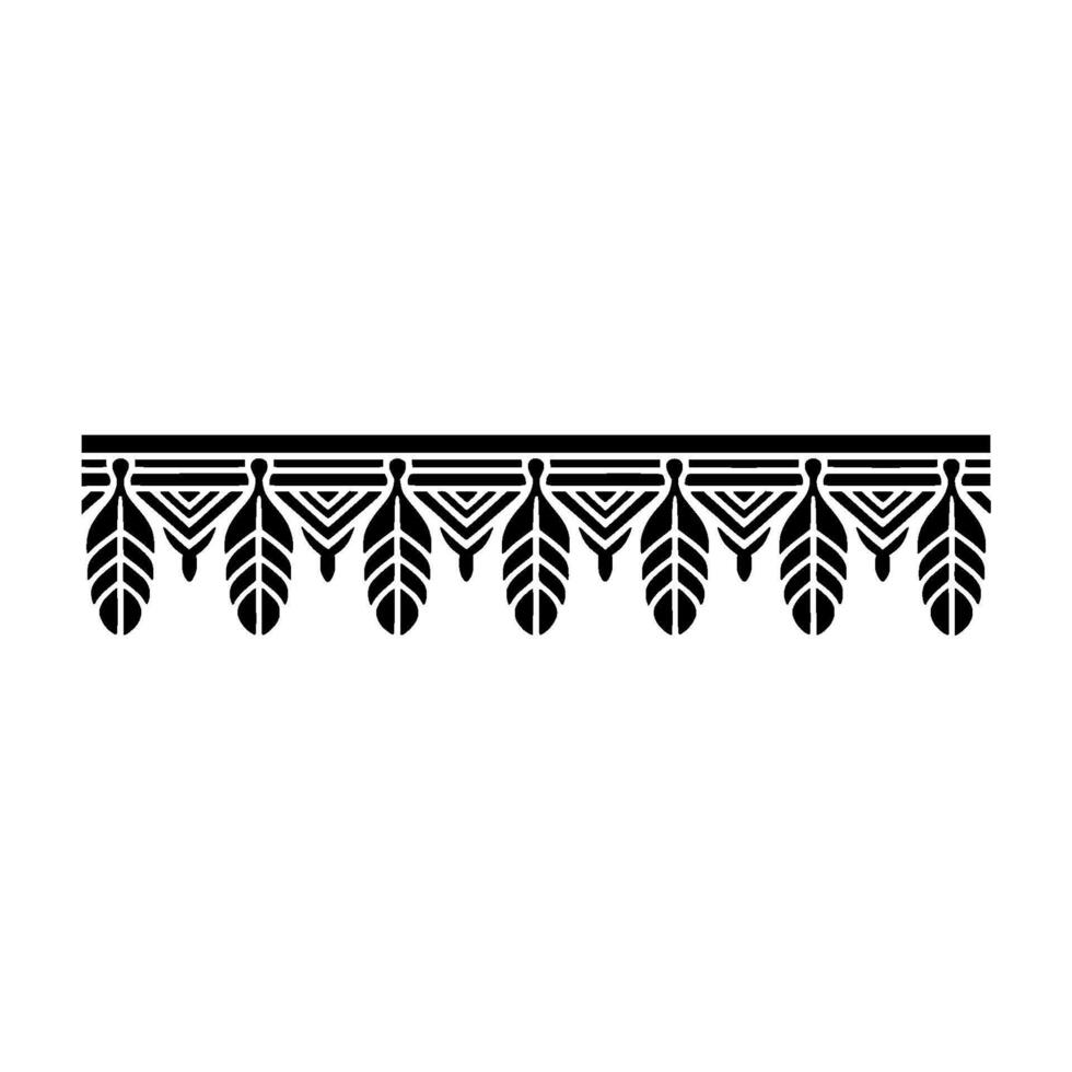 Geometric Feather Border, Black White vector