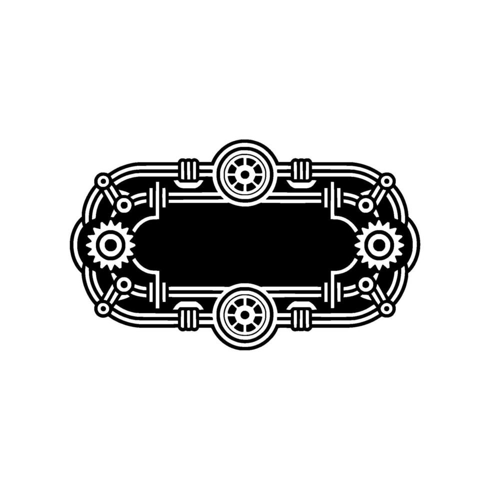 Steampunkinspired Mechanical Frame Illustration vector