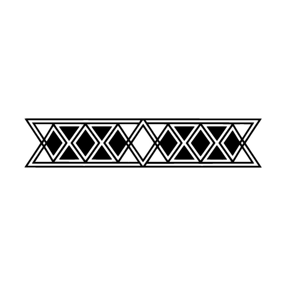 Geometric Line Art Black and White Diamond Border, Minimalist vector