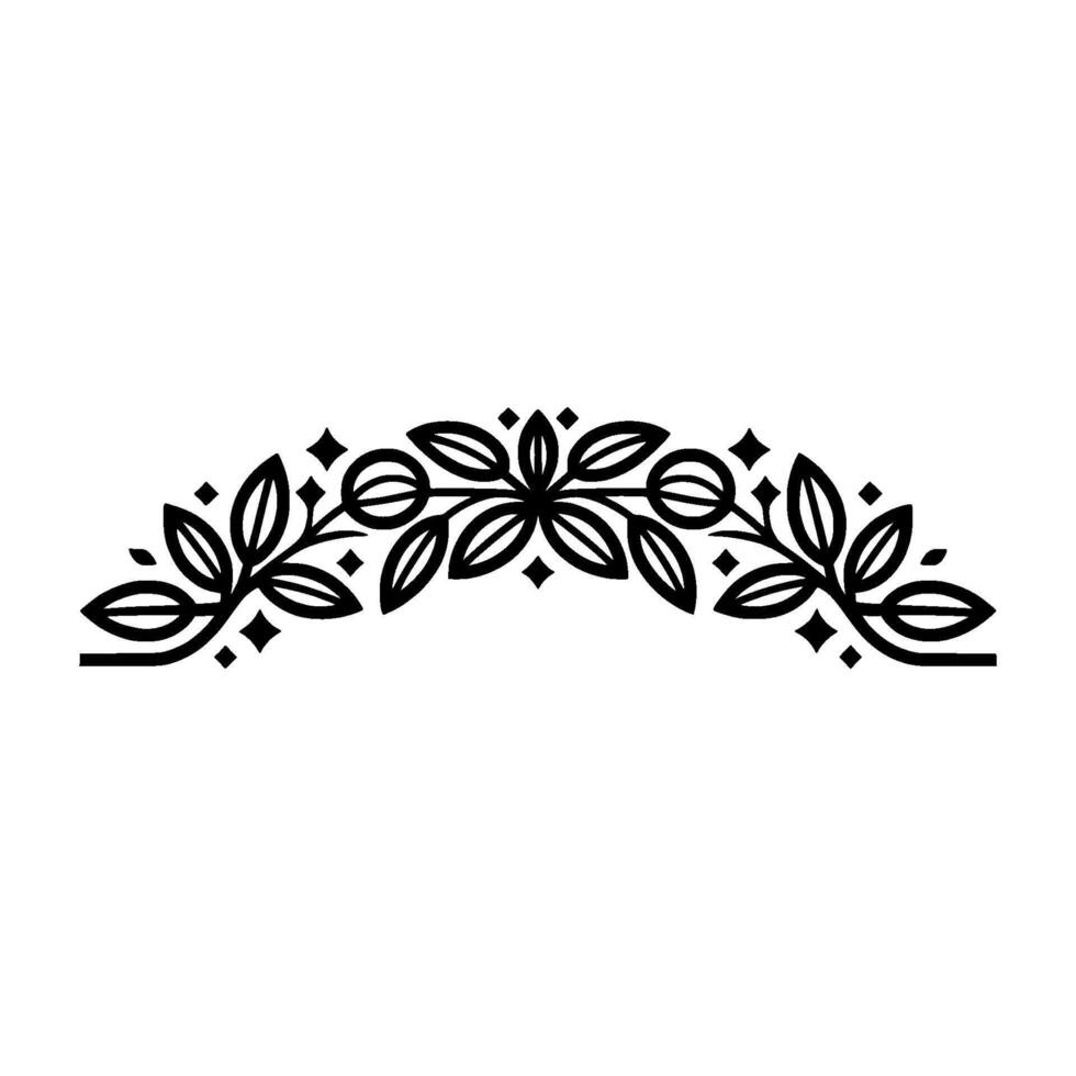 Elegant Floral Arch, Black and White, Minimalist, Decorative Element vector