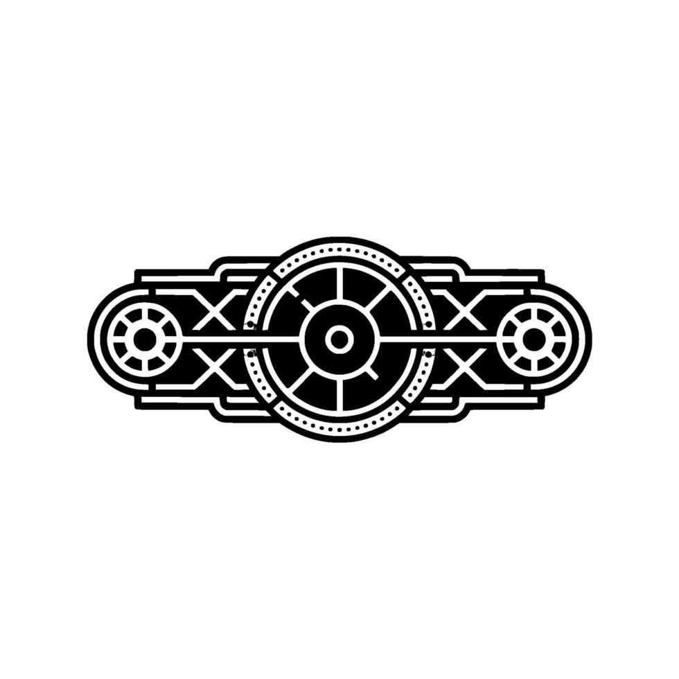 Art Decoinspired Geometric Ornament in Black and White vector
