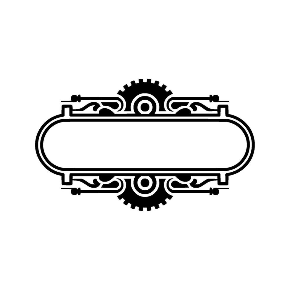 Steampunkinspired Badgeframe with Gears and Ornaments vector