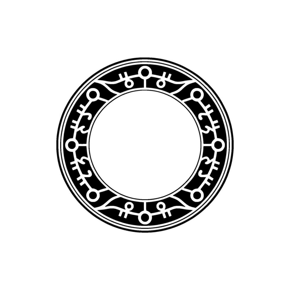 Abstract Geometric Circular Pattern in Black and White Element vector