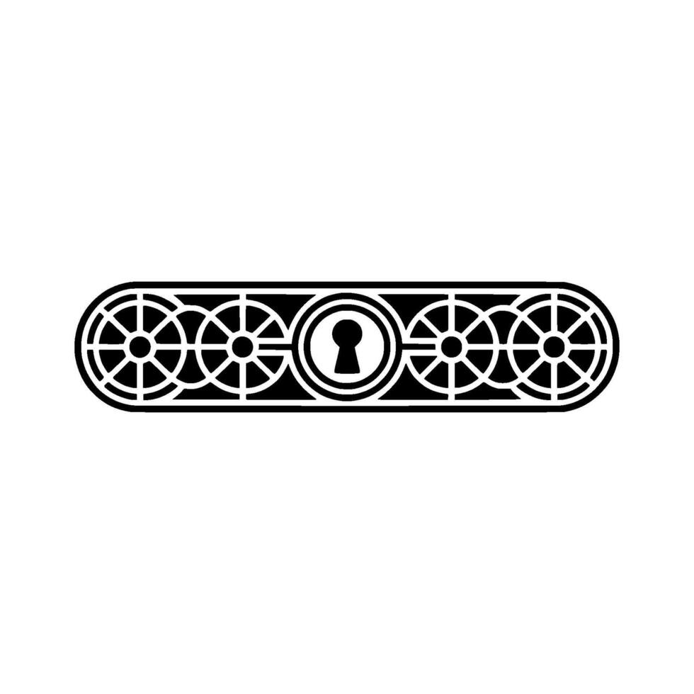 Ornamental Keyhole, Geometric Pattern, Minimalist vector