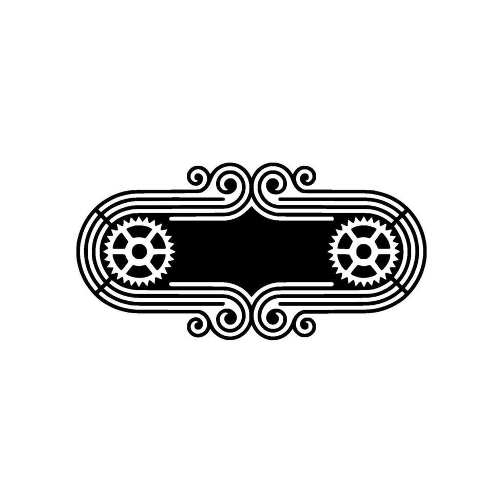 Steampunk Gear on White Background, Decorative vector