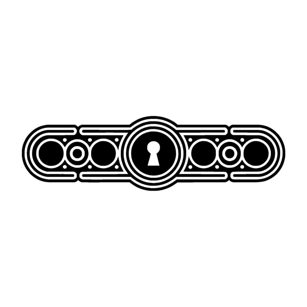 Abstract Keyhole, Geometric Black White Illustration vector