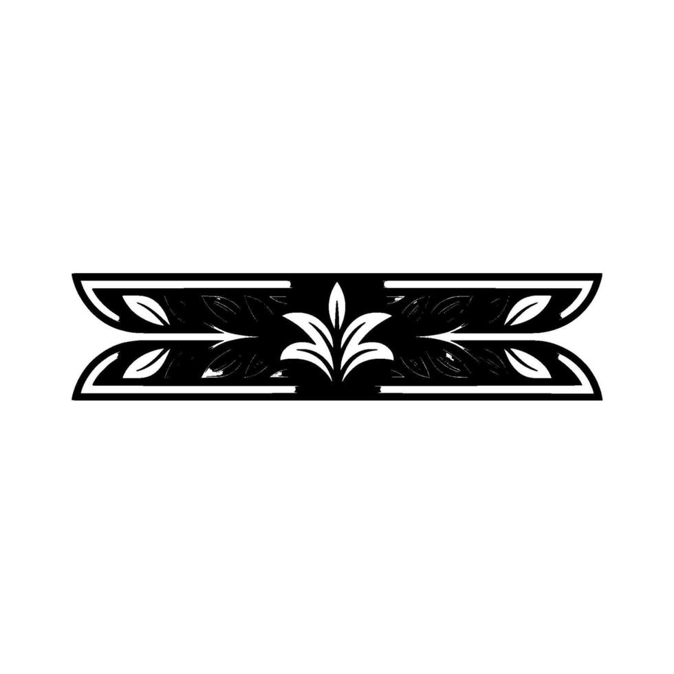 Elegant Black White Foliage Ornament vector