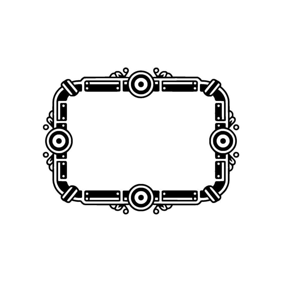 Steampunk Border Frame Retro Decorative Element vector