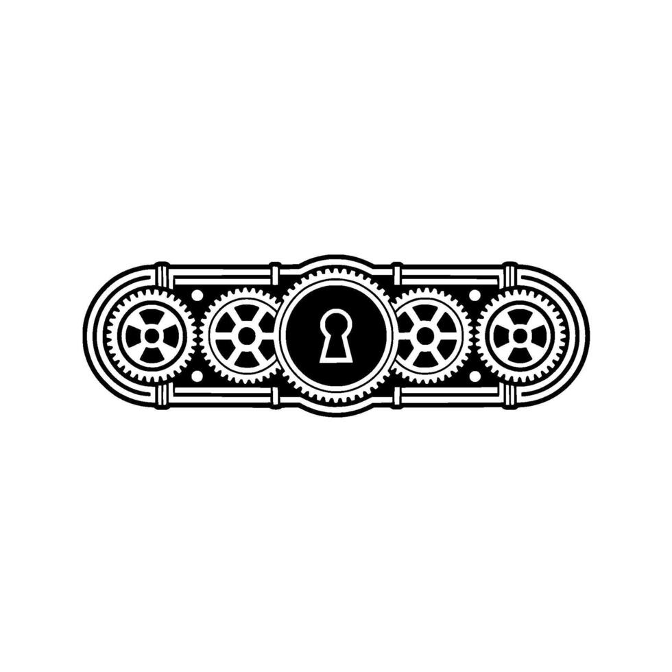 Steampunk Keyhole Mechanism Gears Security vector