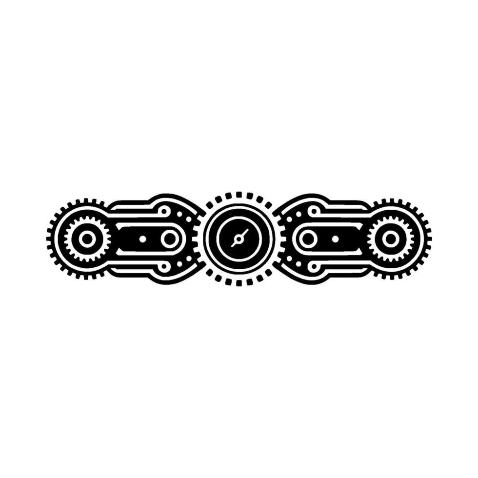 Elegant Steampunk Gear Motif with Radiant Center Abstract Illustration vector
