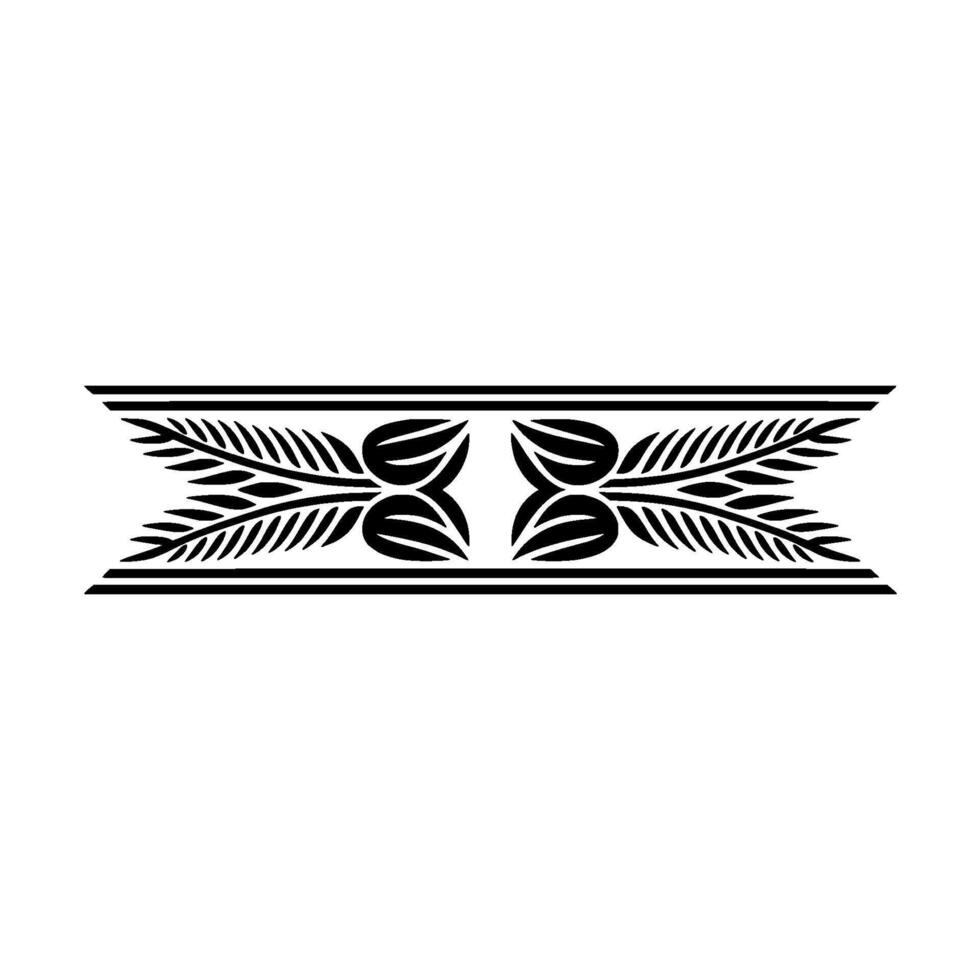 Minimalist Black and White Floral Border Element vector