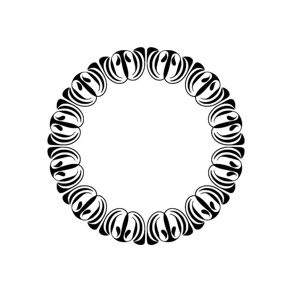Abstract Black and White Circle Ornament, Decorative Minimalist vector