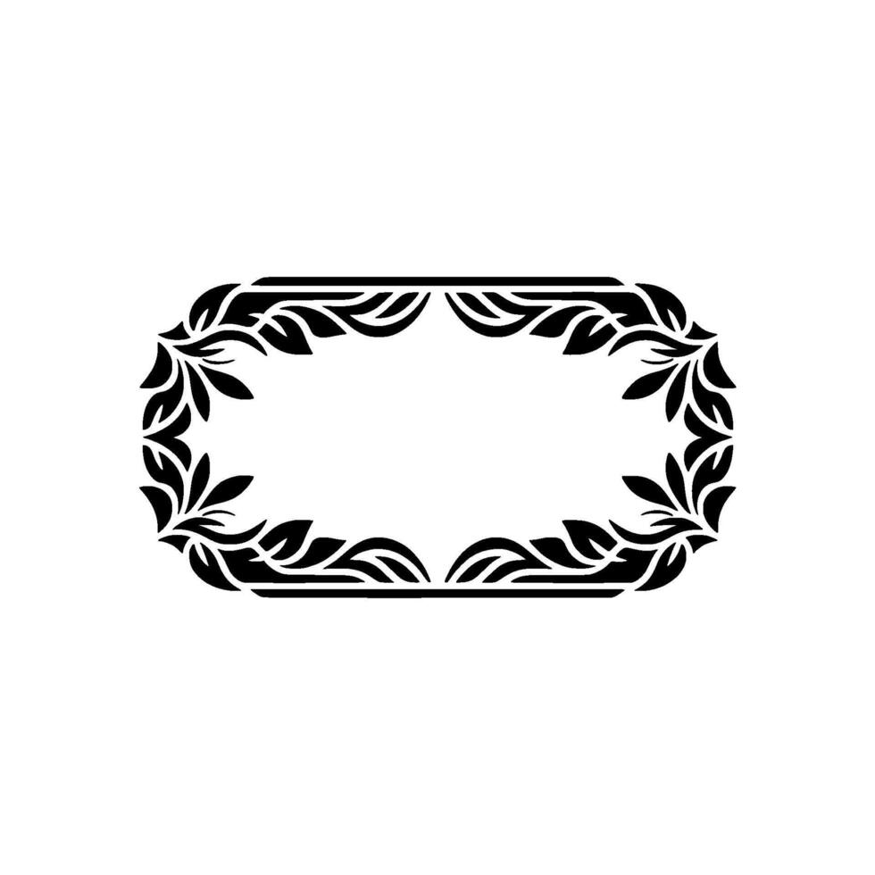 Minimalist Floral Frame, Black White, Modern Elegance vector
