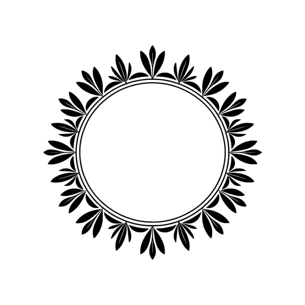 Elegant Floral Circular Frame on White Background vector