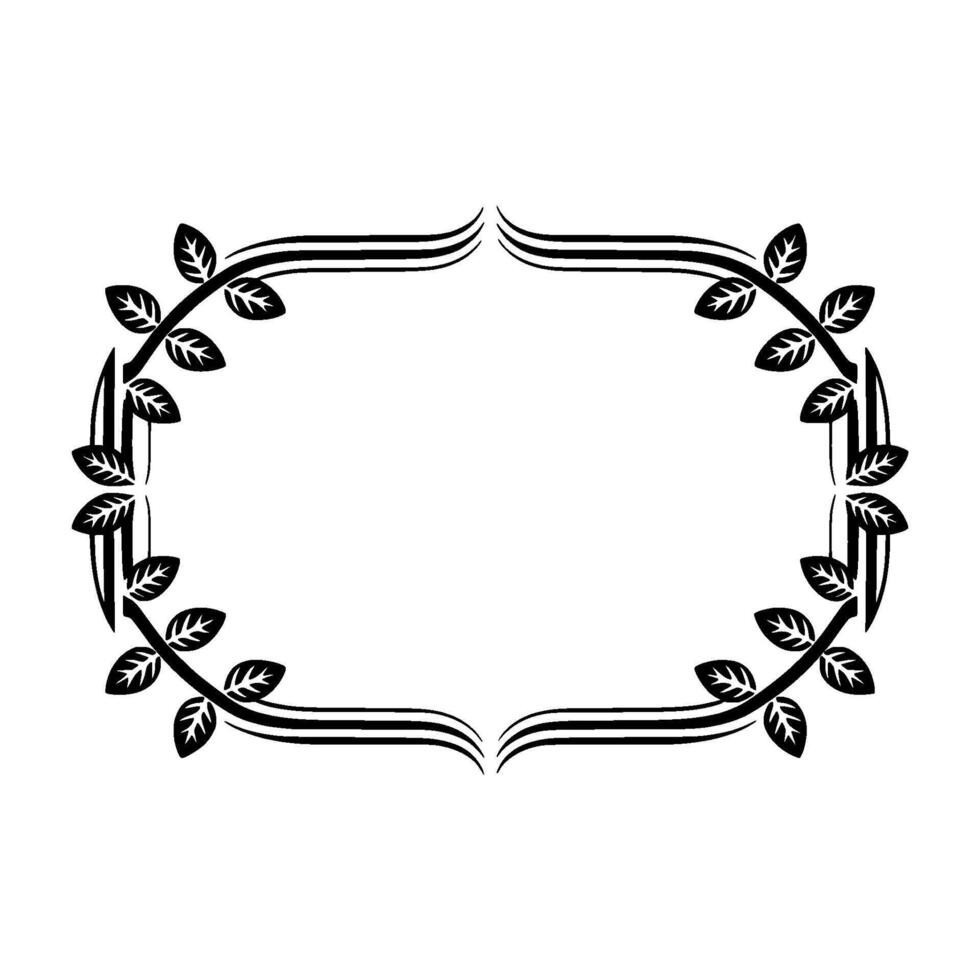 Elegant Floral Frame with Leaves on White Background vector