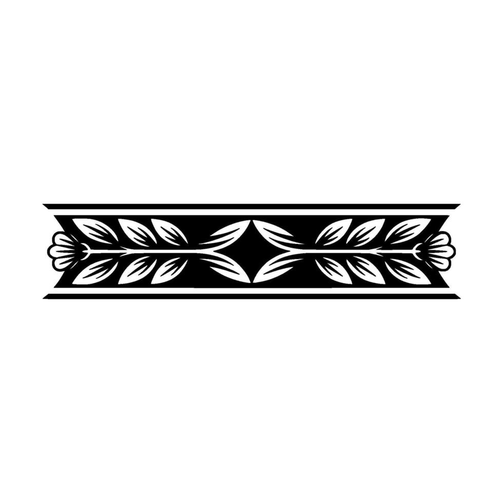 Elegant Black and White Floral Border, Decorative Element, Minimalist vector
