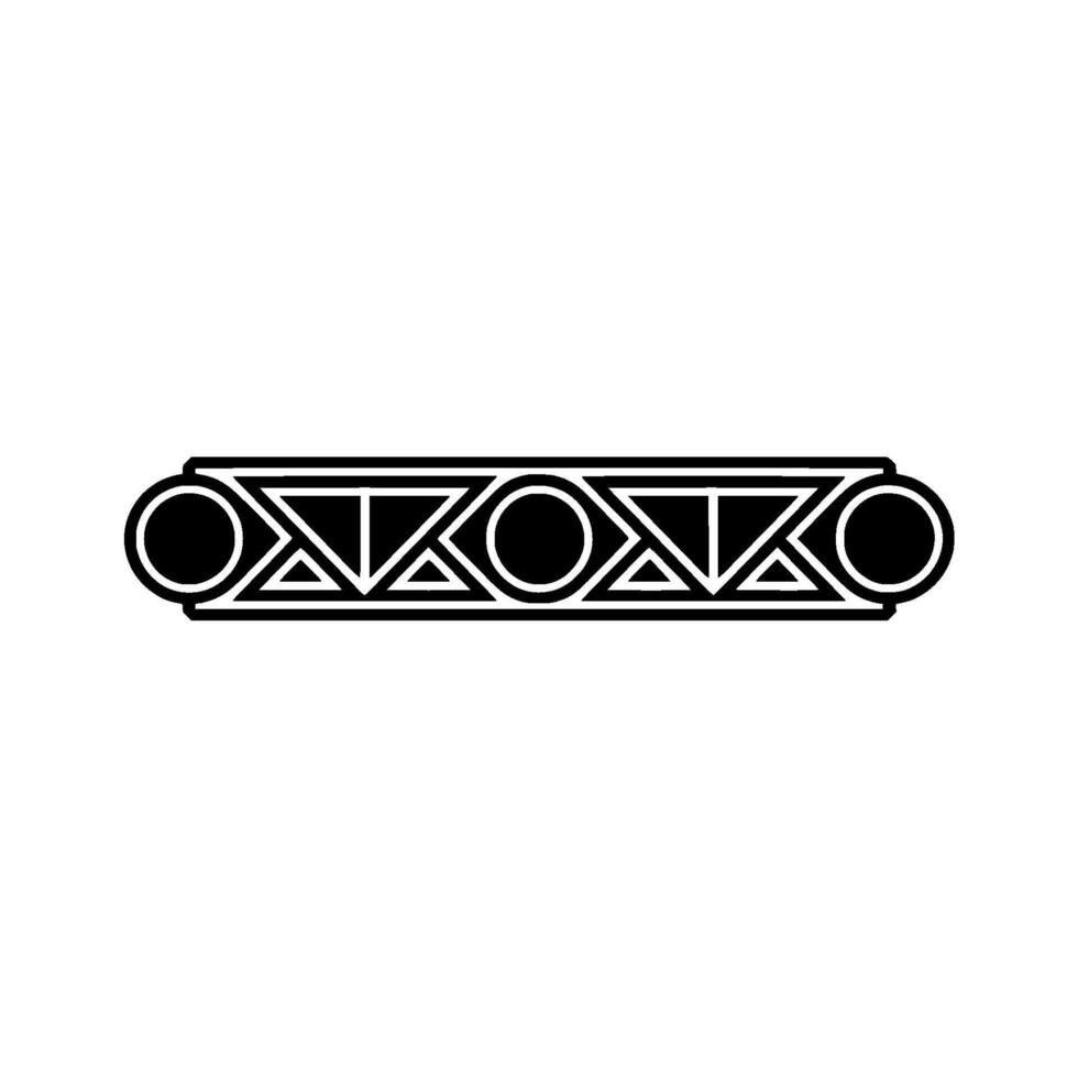 Geometric Decorative Black and White Border Element on Gray Background vector