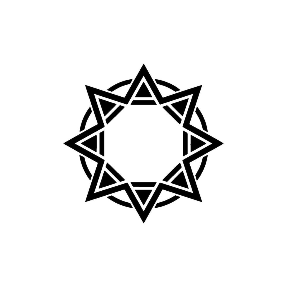 Geometric Star Minimalist Black on White vector