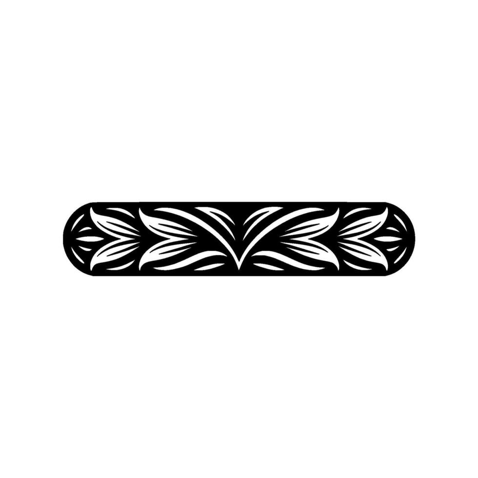 Elegant Floral Border Element in Black and White - Ornate vector