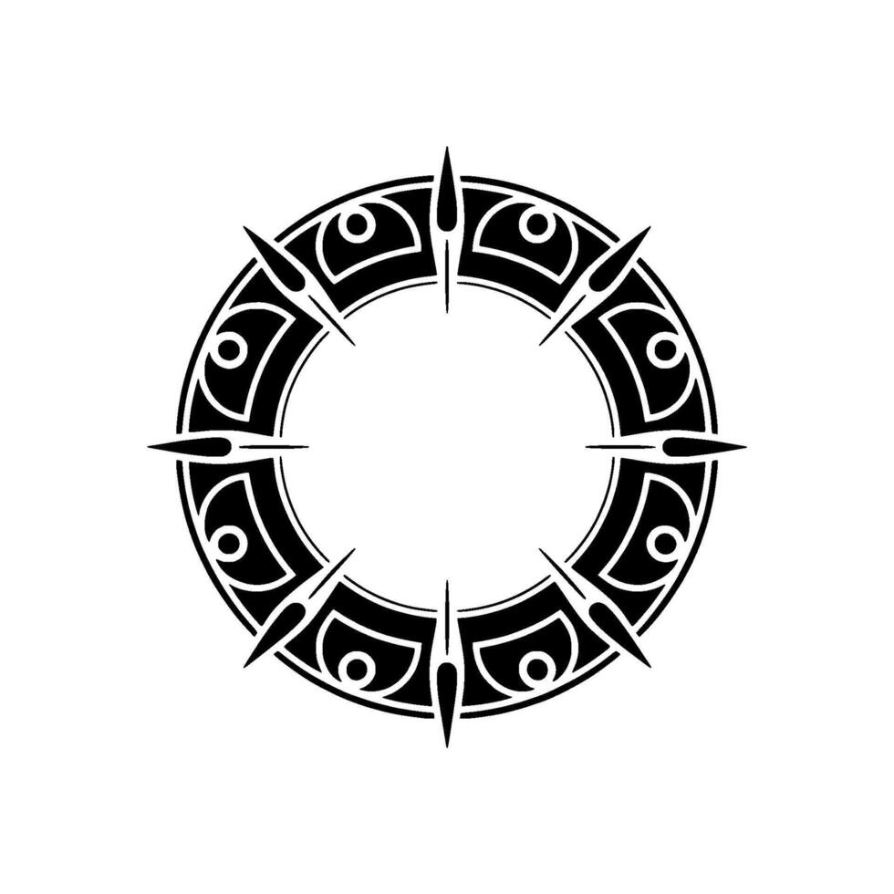 Tribal Circle in Black and White, Illustration vector