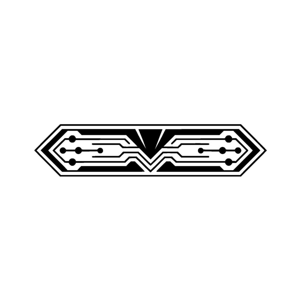 Geometric Tech Circuit Board Element on Light Background vector