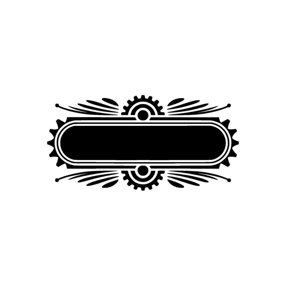 Mechanical Banner, Steampunk Emblem with Gear and Blank Space vector