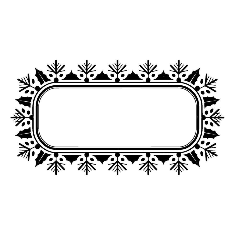 Elegant Christmas Frame with Holly and Foliage Border vector
