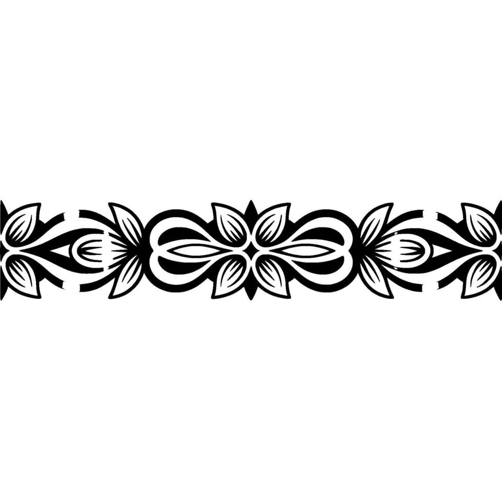 Elegant Floral Border in Black and White, Minimalist and Decorative vector