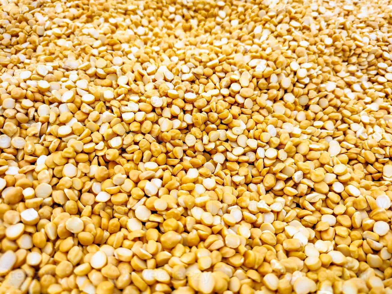 Closeup of Yellow Split Lentils or Chana Dal photo