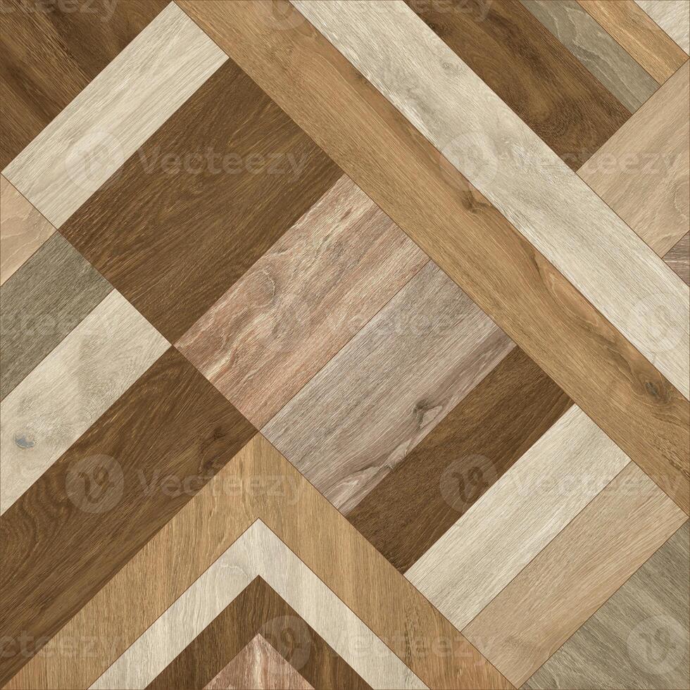 a wood floor with a chevron pattern photo