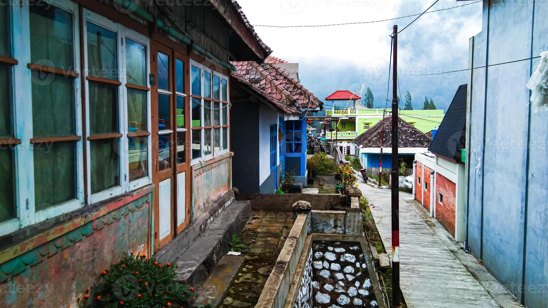 House building in the Tengger Mountains village, beautiful and simple photo