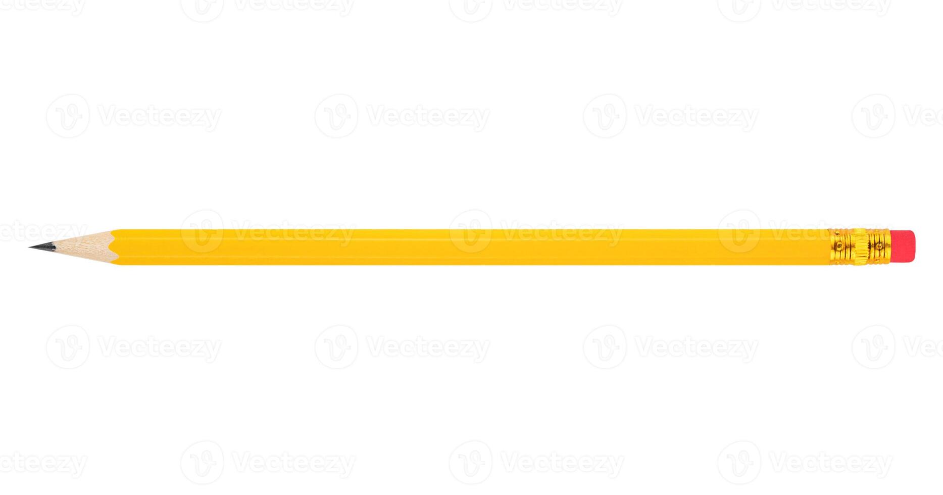Yellow pencil isolated on white background. Stock photo