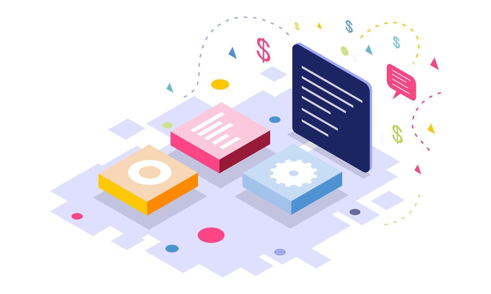 Isometric for Digital business Work vector