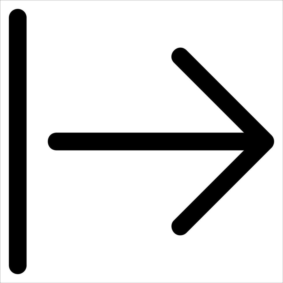 unique new black and white arrow pointing to the right in white background vector
