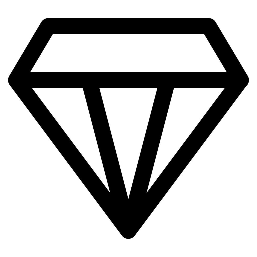 unique outline Diamond icon in white background vector